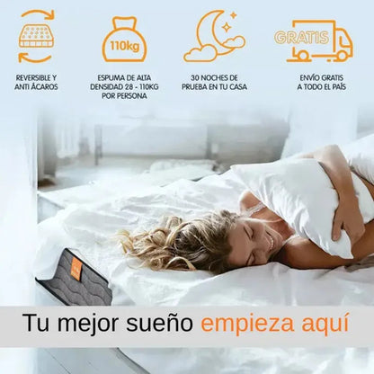 Colchón espuma 1 plaza Emily 17 alta densidad+ 1 almohada