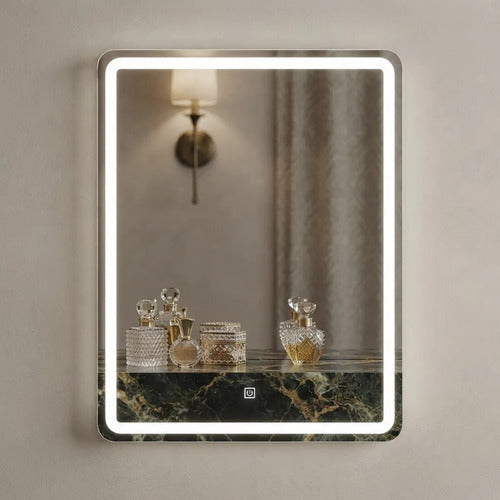 Espejo Touch Sin Marco Con Luz Led 50x70cm Táctil Blanco