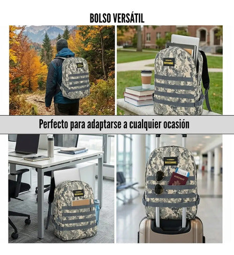 Mochila Urbana Táctica Militar Gris Militar