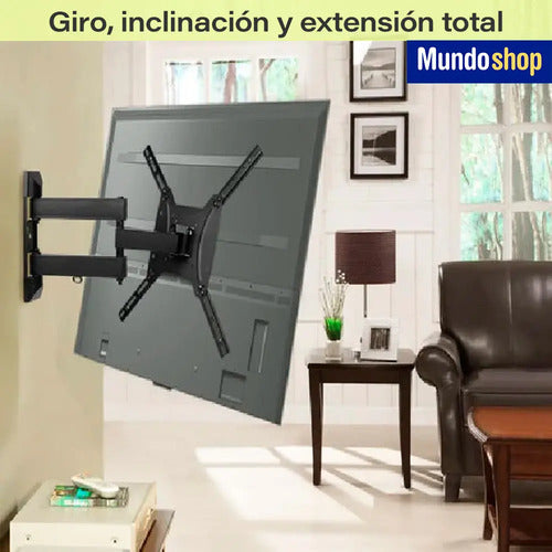 Soporte Movil Tv De 14 42 Pulgadas + Precintos + Hdmi Negro