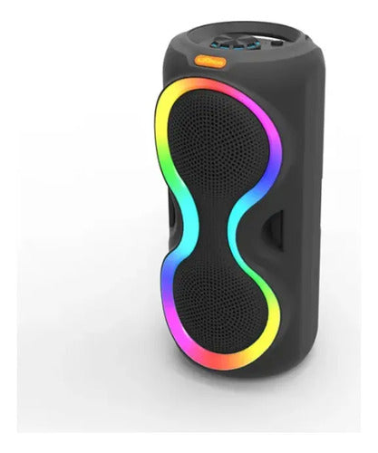 Parlante Bluetooth Karaoke Luces Rgb 8 Pulgadas Recargable Negro