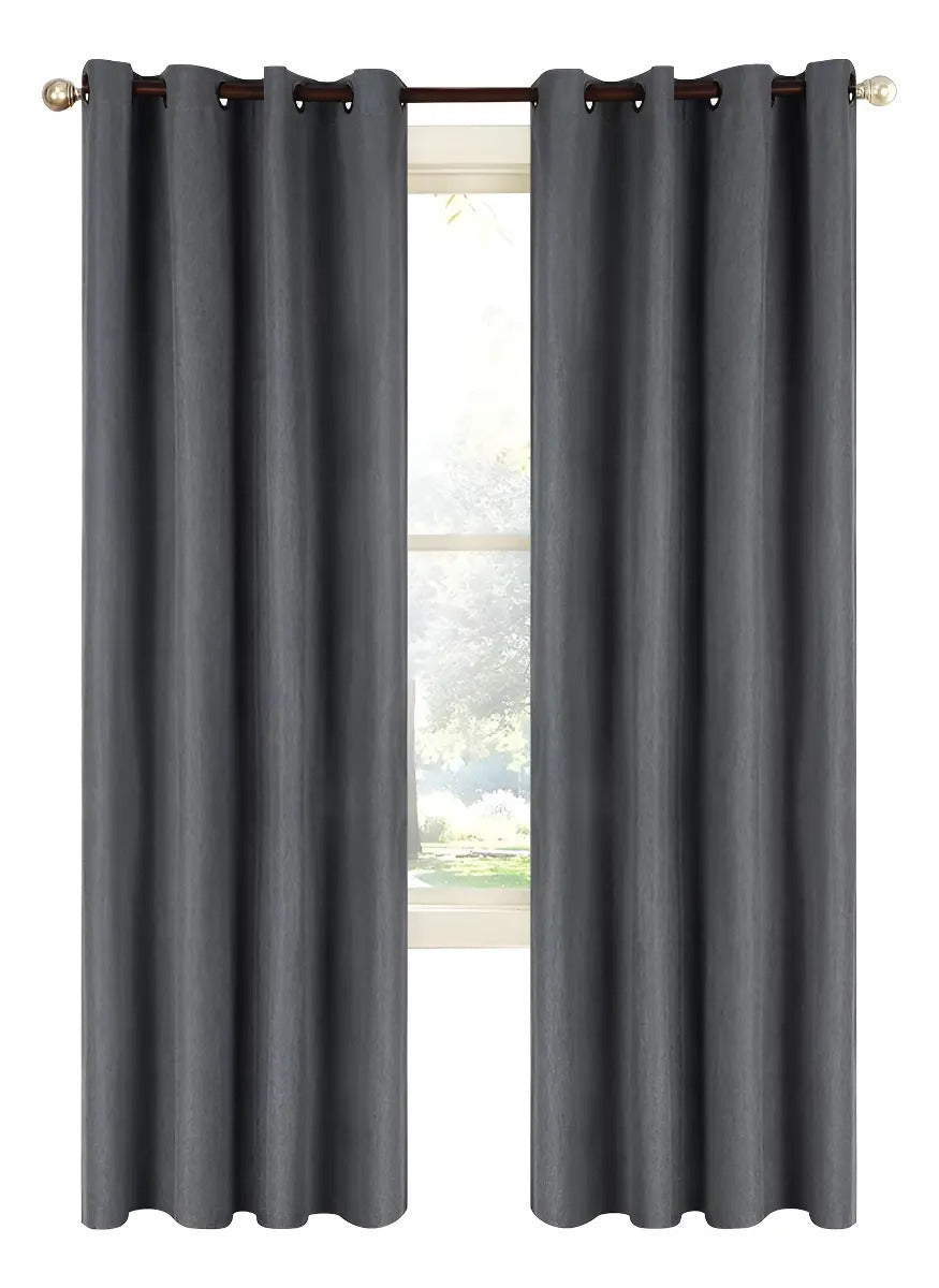 Cortina 2 paños 140 x220 cm textura lino blackout