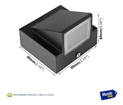 Aplique Exterior Jardin Con Led Integrado 3w Luz Metal Negro