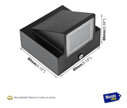 Aplique Exterior Jardin Con Led Integrado 3w Luz Metal Negro