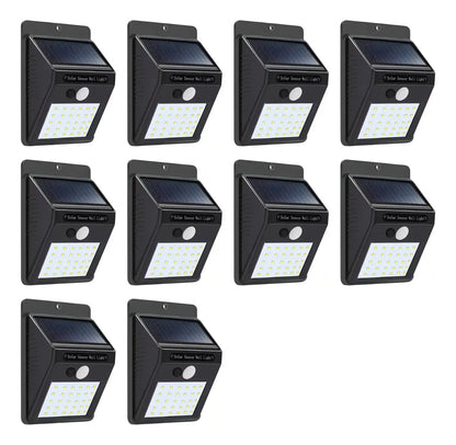 Pack x10 focos solares LED exterior con sensor luz fria