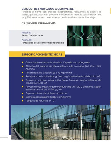 Cercos Perimetrales Reja Panel Pre Fabricadas Seguridad Verde