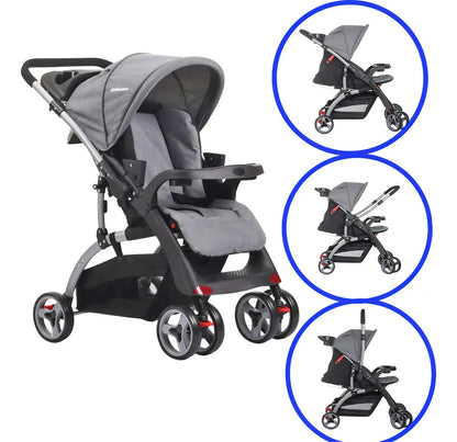Coche carriola para paseo de bebe plegable 3 posiciones