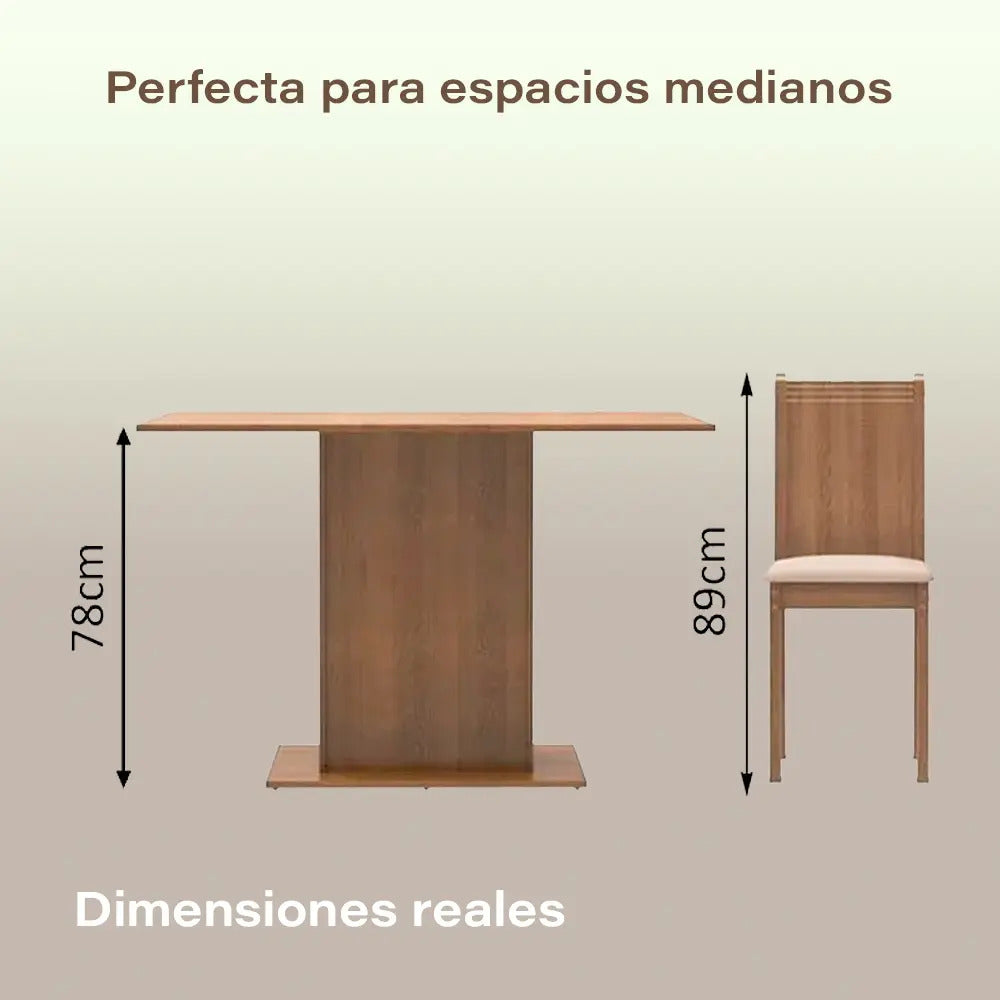 Juego de comedor 4 sillas mesa comedor tapizado Lexi