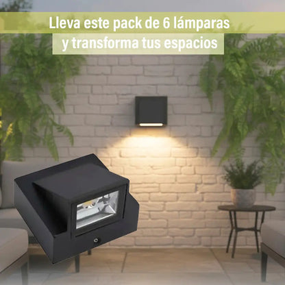Pack X 3 Aplique Exterior Jardin Con Led 3w Luz Metal Negro