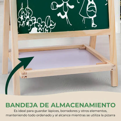 Pizarra Doble Imantada Niños Didactica Tiza + Marcador