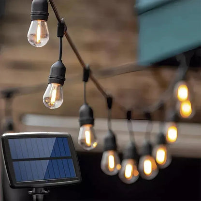 Guirnalda guia de luces LED solar 7.5 mts luz cálida amarillo