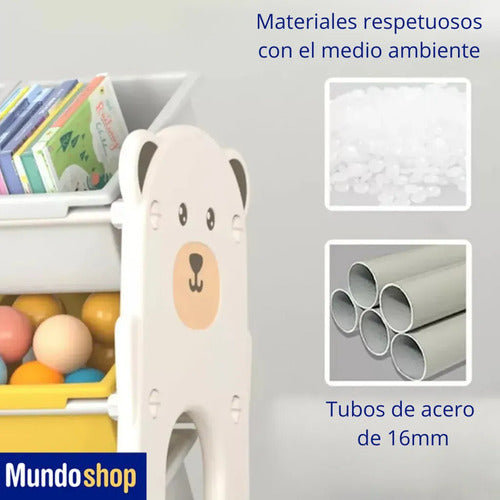 Organizador Plástico 10 Reparticiones Con Diseño P/niños Color Blanco Piccoly Cajonera