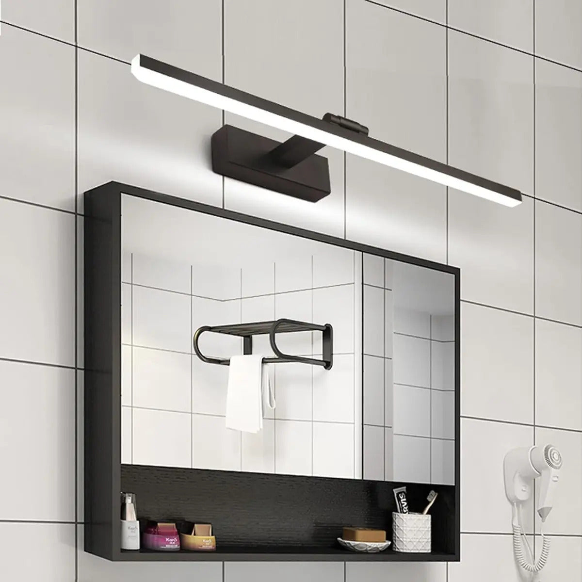 Barra luminaria LED para espejo Kampala 40cm negro