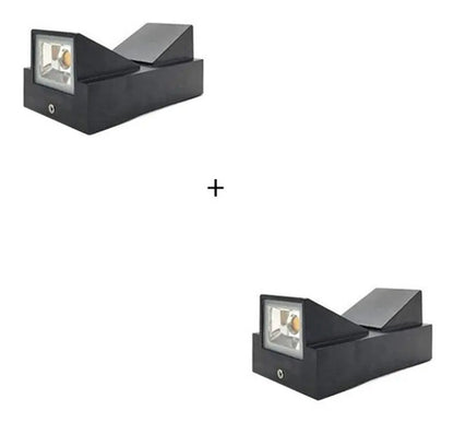 Pack X2 Aplique Exterior Jardin Led Integrado 6w Luz Metal Negro