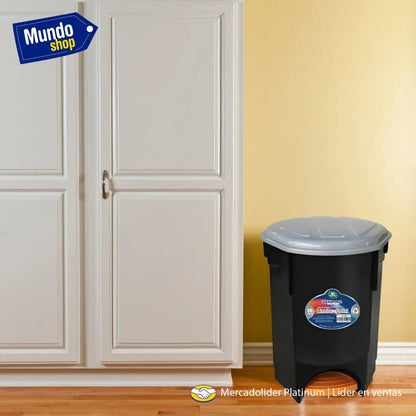 Papelera tacho contenedor basurero de cocina 30lts negro
