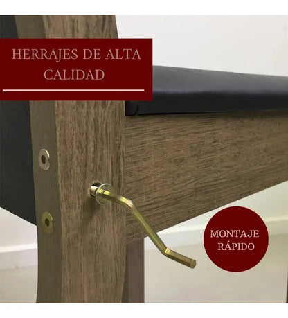 Sillas comedor tipo rustico tapizado living x4