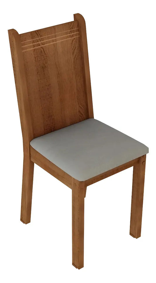 Pack x4 sillas comedor kit rustico tapizado color de la
