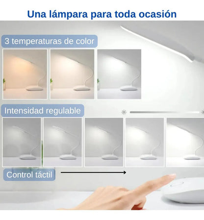 Lampara Portatil Led Recargable Estructura Blanco Pantalla Blanco