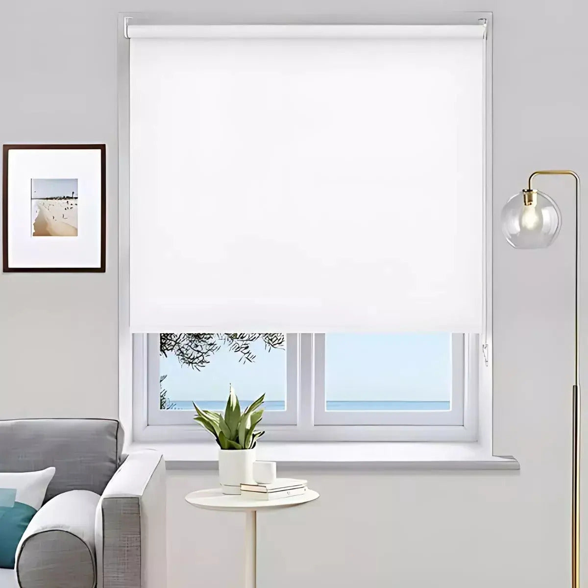 Cortina roller blackout 150*200cm interior living cocina blanco