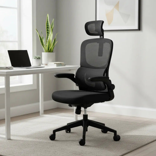 Silla De Escritorio Oficina Ergonómica Con Soporte Lumbar Negro