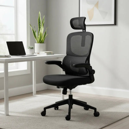 Silla De Escritorio Oficina Ergonómica Con Soporte Lumbar Negro