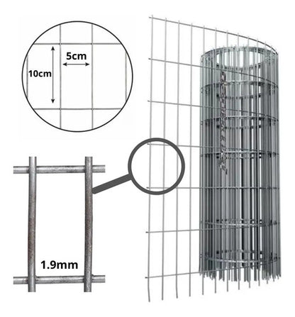 Tejido Malla Electrosoldada Galvanizada Rollo 2.0m X 25 Mts