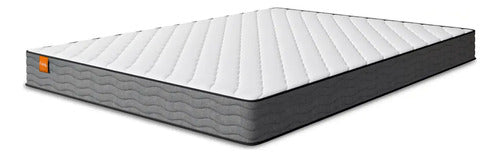 Sommier Box Capitoneado Dos Plazas Colchón De Espuma 17d Negro
