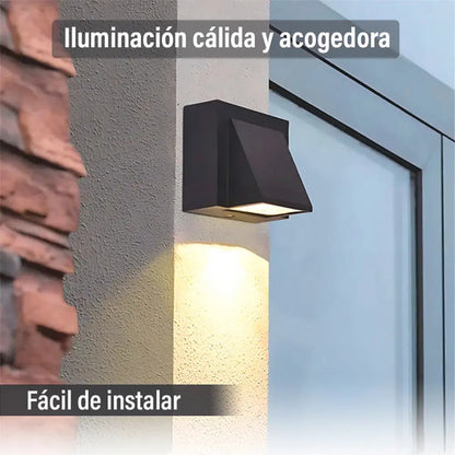 Pack X 3 Aplique Exterior Jardin Con Led 3w Luz Metal Negro