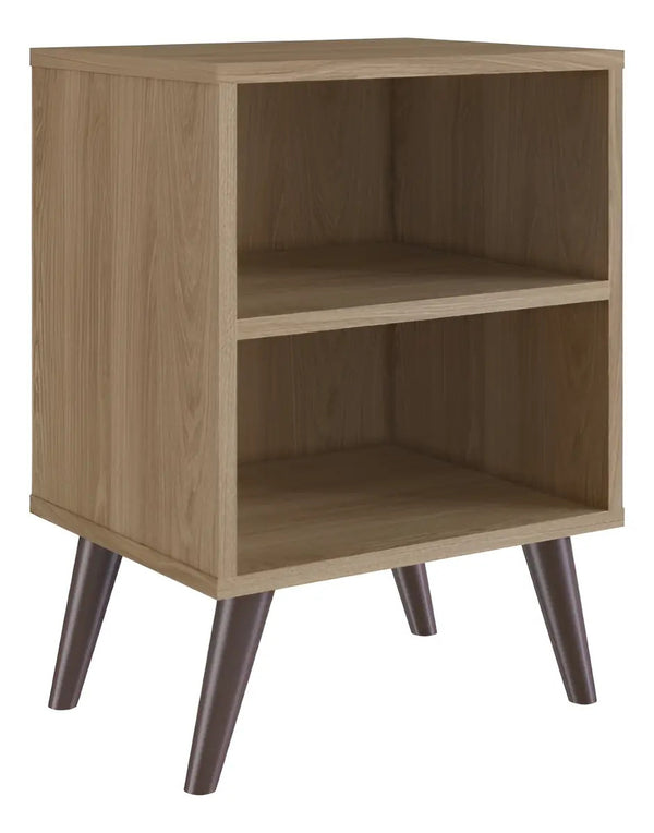 Mesa de luz nordica retro dormitorio 2 estantes