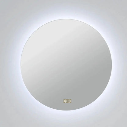 Espejo redondo con luz LED sin marco 70cm diametro tactil blanco