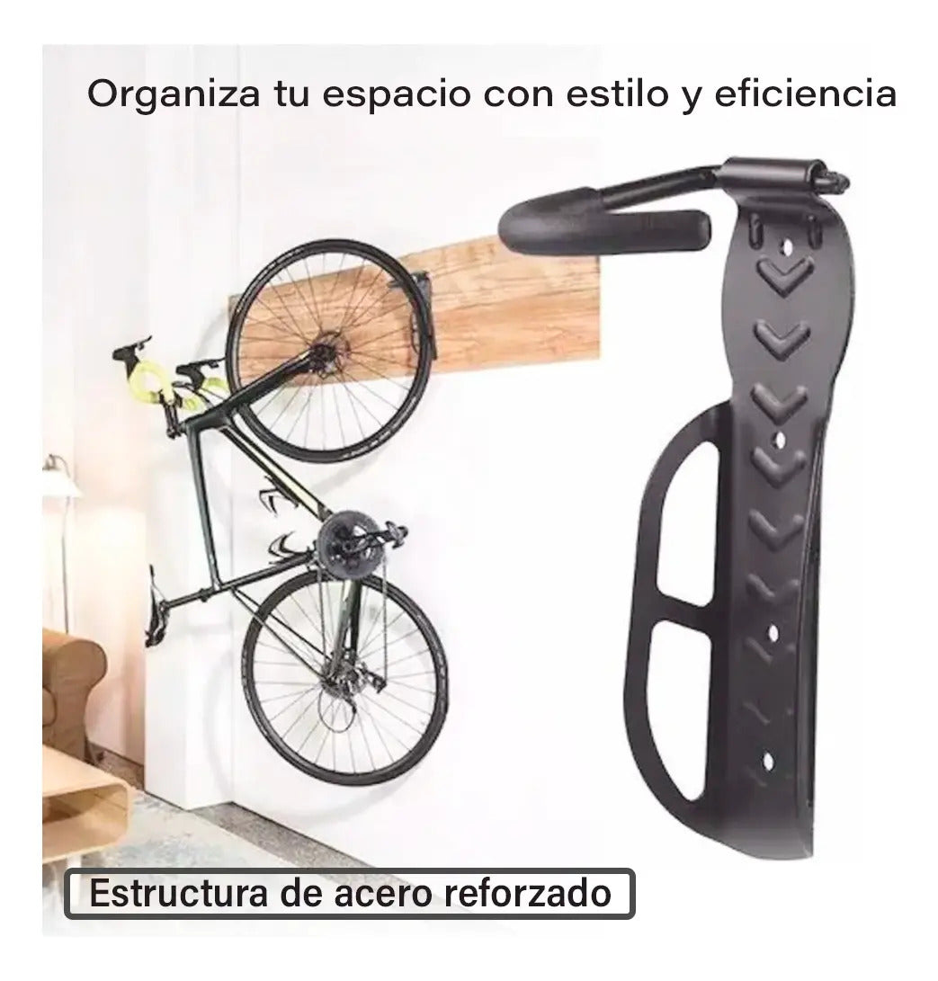 Pack x2 soporte bicicleta colgar enganchar bici en la pared negro