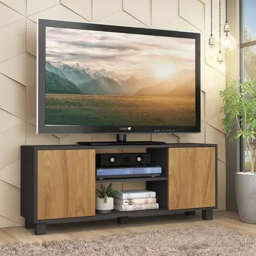 Rack para TV 2 puertas 4 estantes LED LCD mesa living