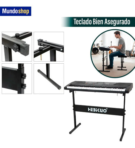 Soporte Para Organo Teclado Simple Negro