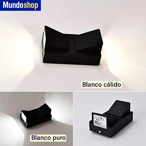 Aplique Exterior Jardin Con Led Integrado 6w Luz Metal Negro