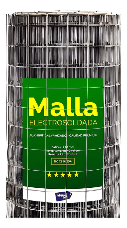 Tejido malla electrosoldada galvanizada rollo 1.0m x25 mts alumino