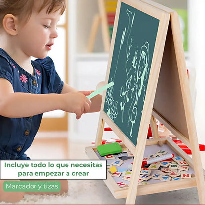 Pizarra Doble Imantada Niños Didactica Tiza + Marcador