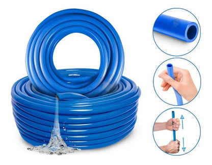 Manguera De Jardin Para Riego 20 Metros C/acoples Y Soporte Azul
