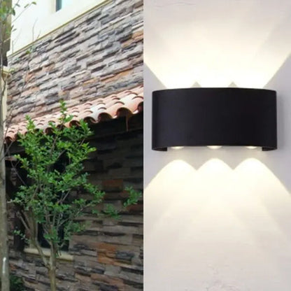 Aplique Bidireccional Exterior Jardín Led Integrado 6x2w Negro
