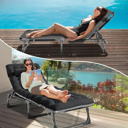 Outter silla reclinable camping cama acolchonada plegable jardin