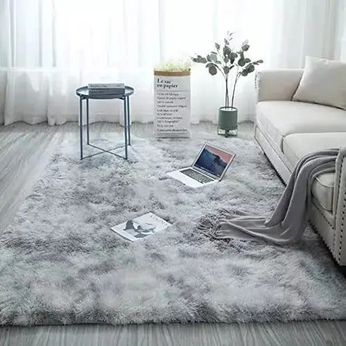 Alfombra shaggy 100 x 150cm color marrón claro diseño de la tela veteado 1.5 m 1 m