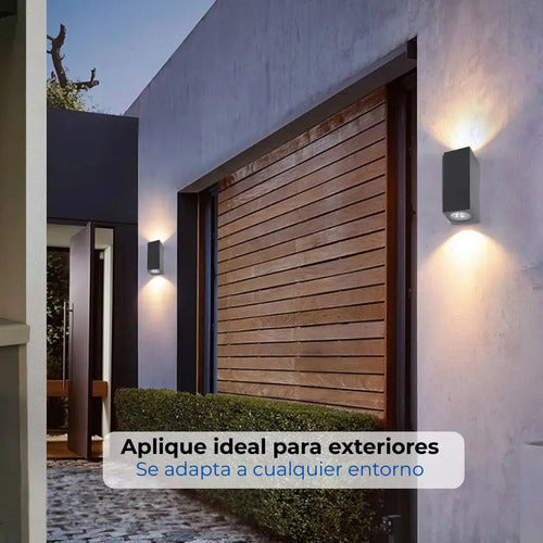 Aplique Exterior Jardin Bidimensional Rectangular Gu10 Luz Negro