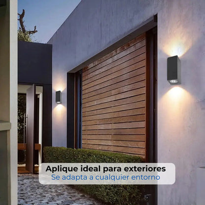 Aplique Exterior Jardin Bidimensional Rectangular Gu10 Luz Negro