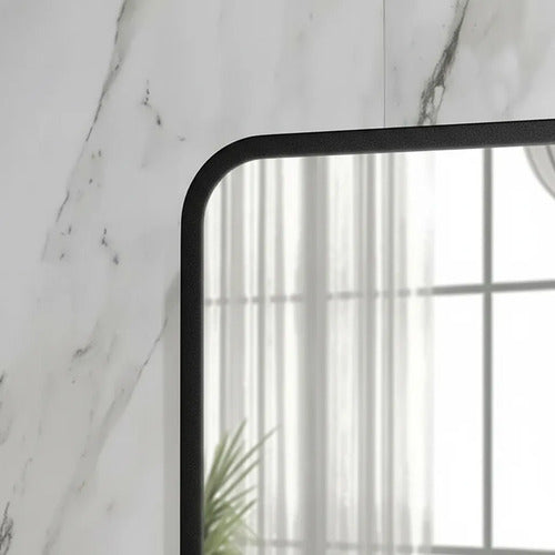 Espejo Rectangular De 60 X 80cm Con Diseño Minimalista Negro Negro