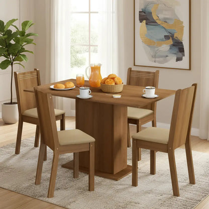 Juego de comedor 4 sillas mesa comedor tapizado Lexi