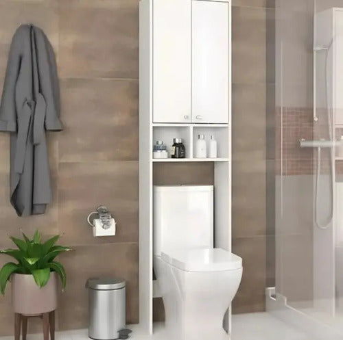 Mueble Para Baño Sobre Inodoro Con 2 Puertas Y 2 Estantes Blanco