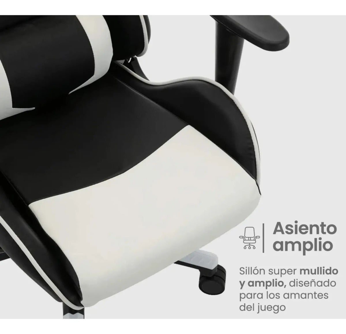 Silla gamer pro giratoria calidad PC players gaming play blanco cuero sintético