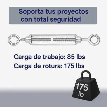 Tensores De Alambre M5 Acero Inoxidable 304 Ajustables 10pcs