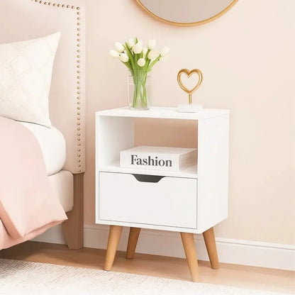 Mesa de luz dormitorio nórdica 1 cajón Grecia