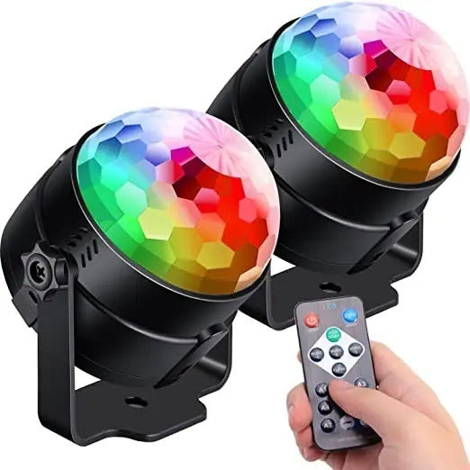 Lampara disco colores rotacion + control luces fiesta pro