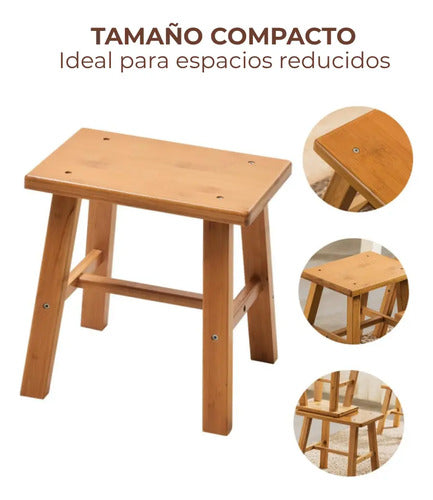 Banco Apoya Pies Madera Banquito Niños